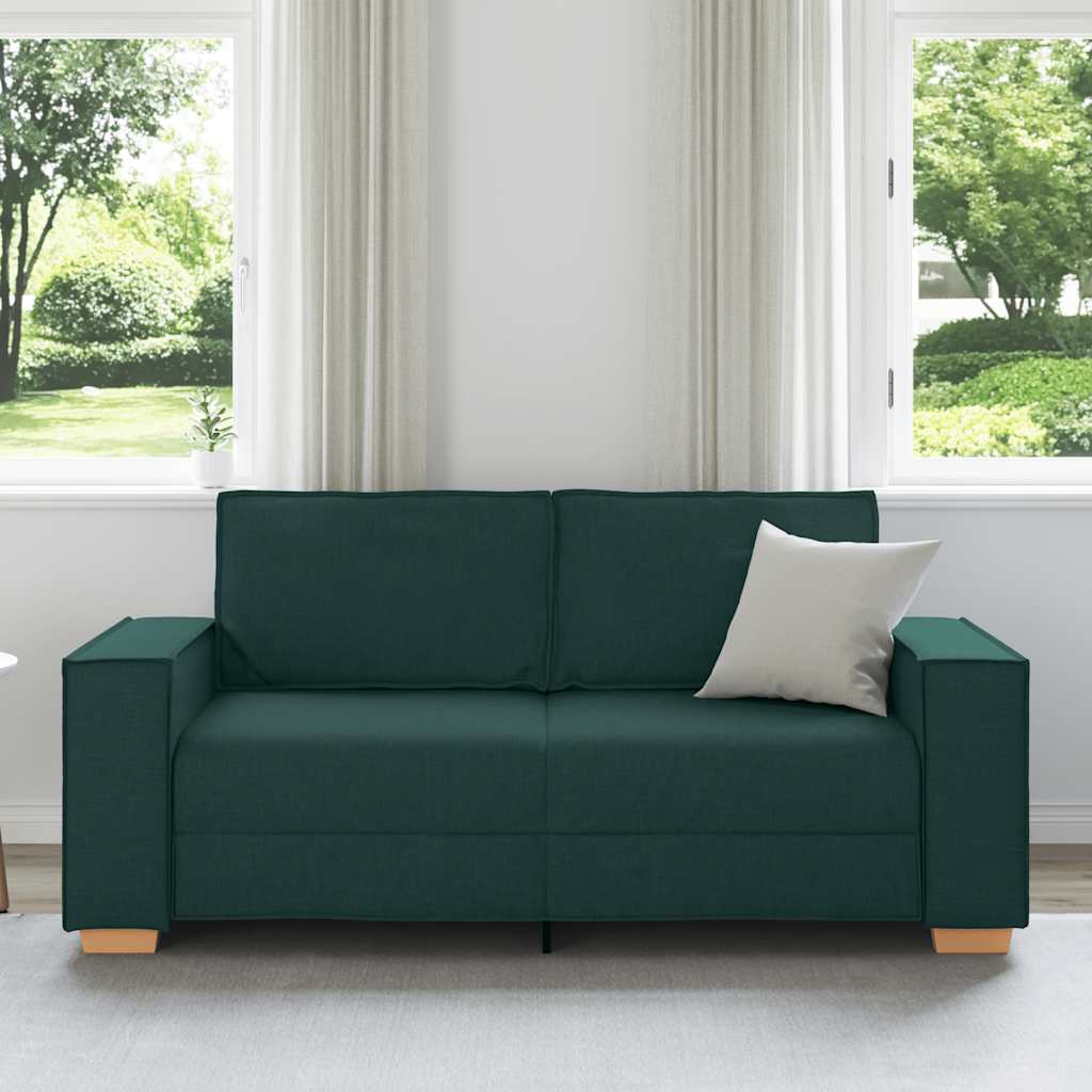 Sofá de 2 lugares verde escuro 180x78x84 cm tecido