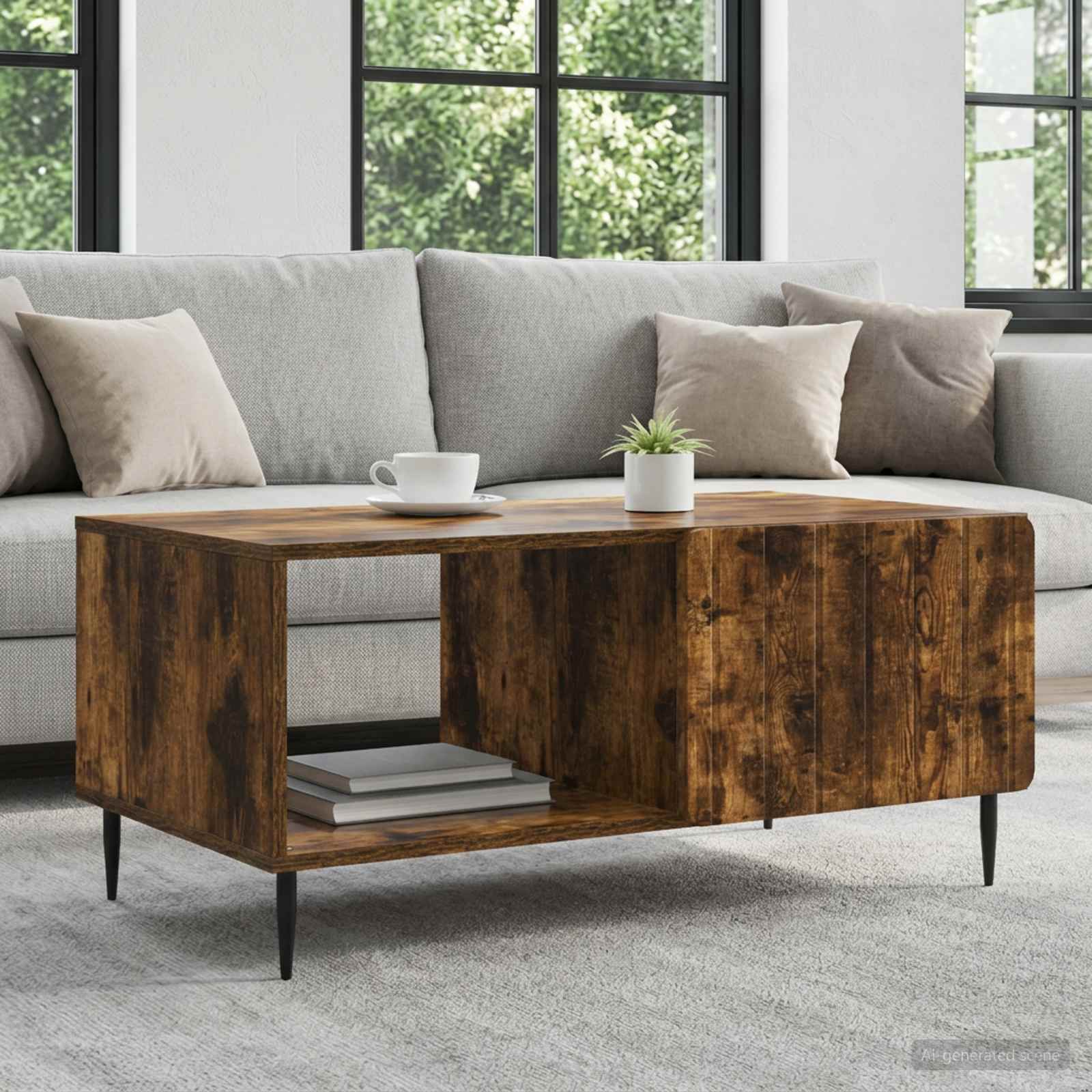 Mesa de centro carvalho fumado 90 x 50 x 40 cm