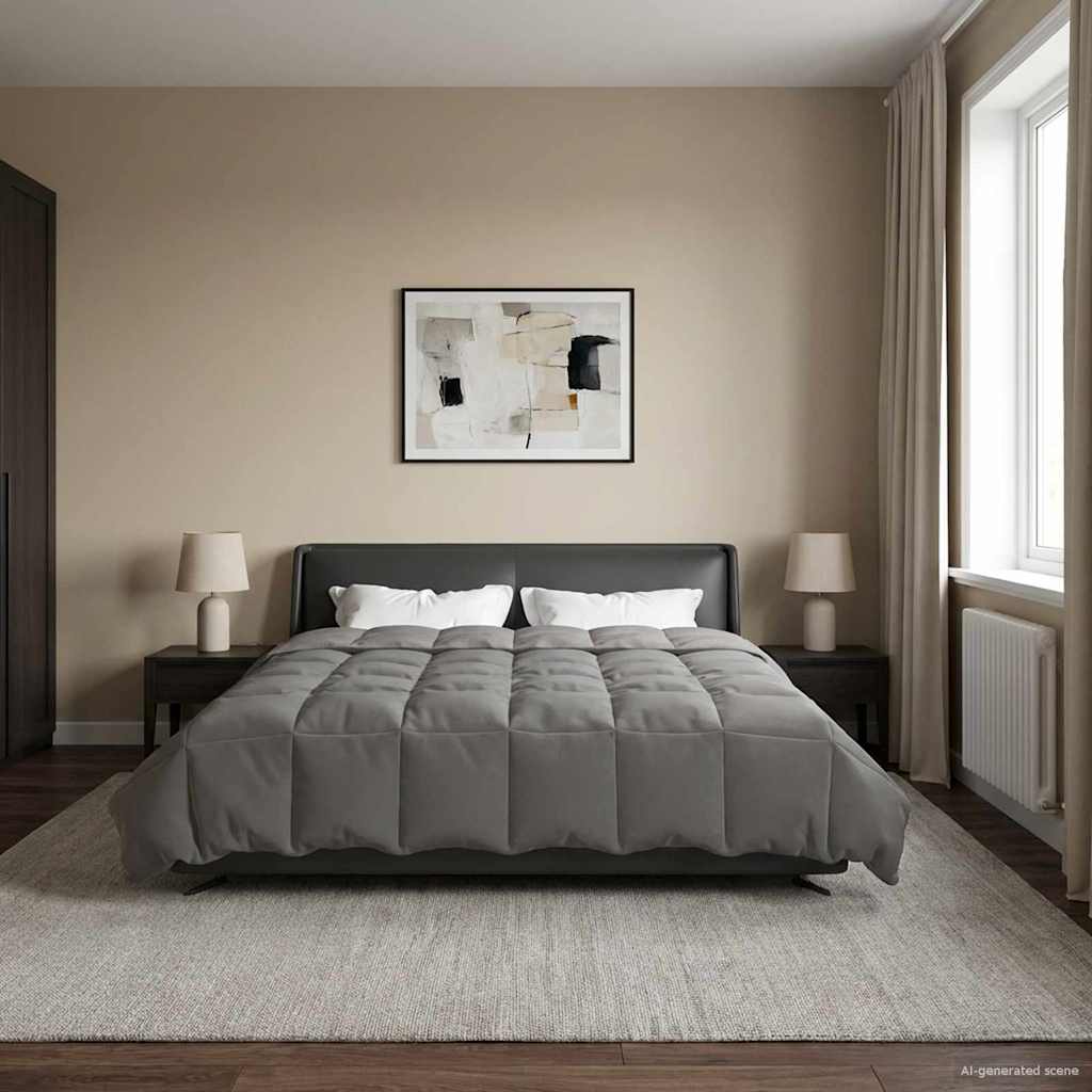 Duvet de ano inteiro cinzento-claro 200 x 220 cm microfibra