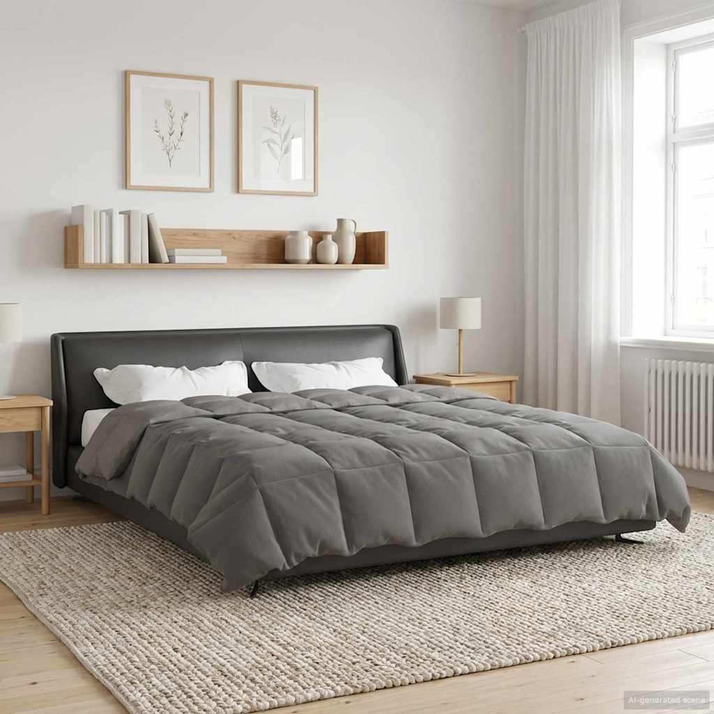 Duvet de ano inteiro cinzento-claro 200 x 220 cm microfibra