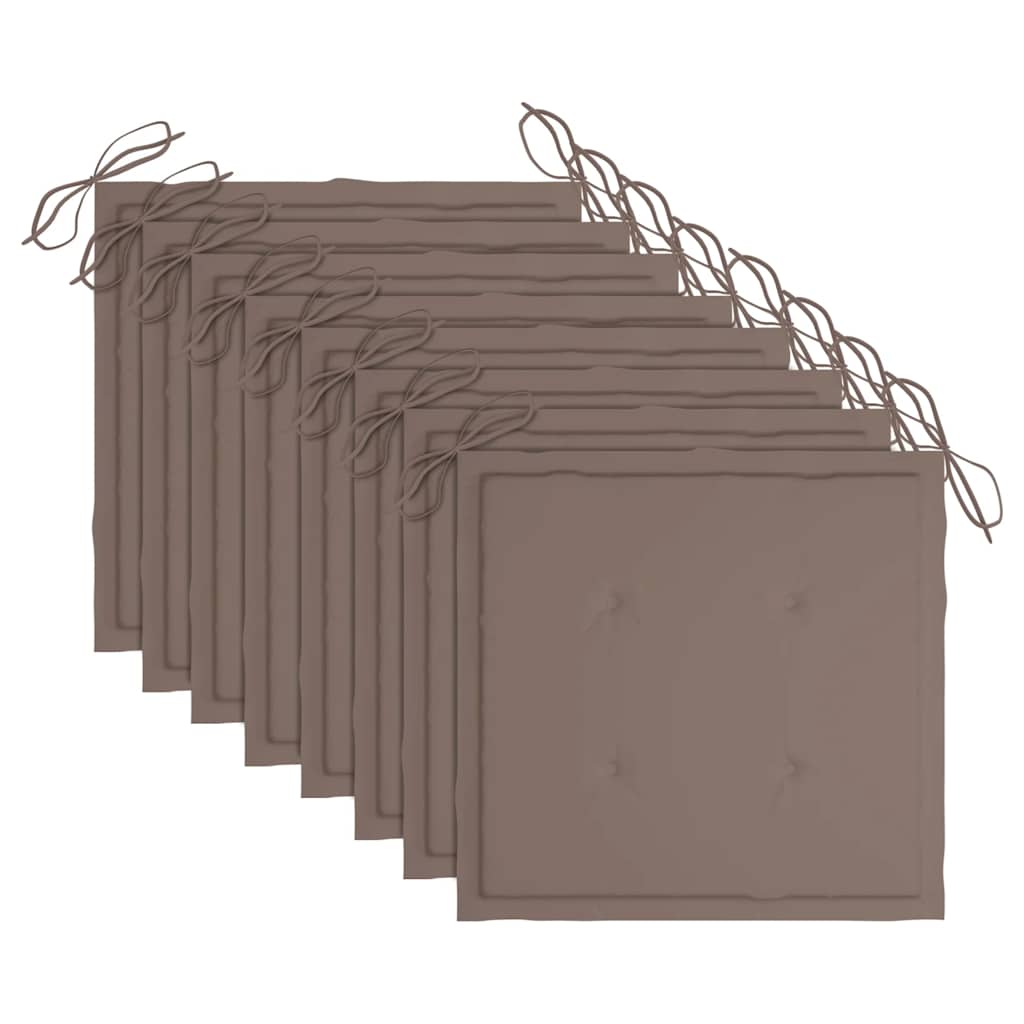 Cadeiras de jantar p/ jardim 8 pcs c/ almofadões acácia maciça
