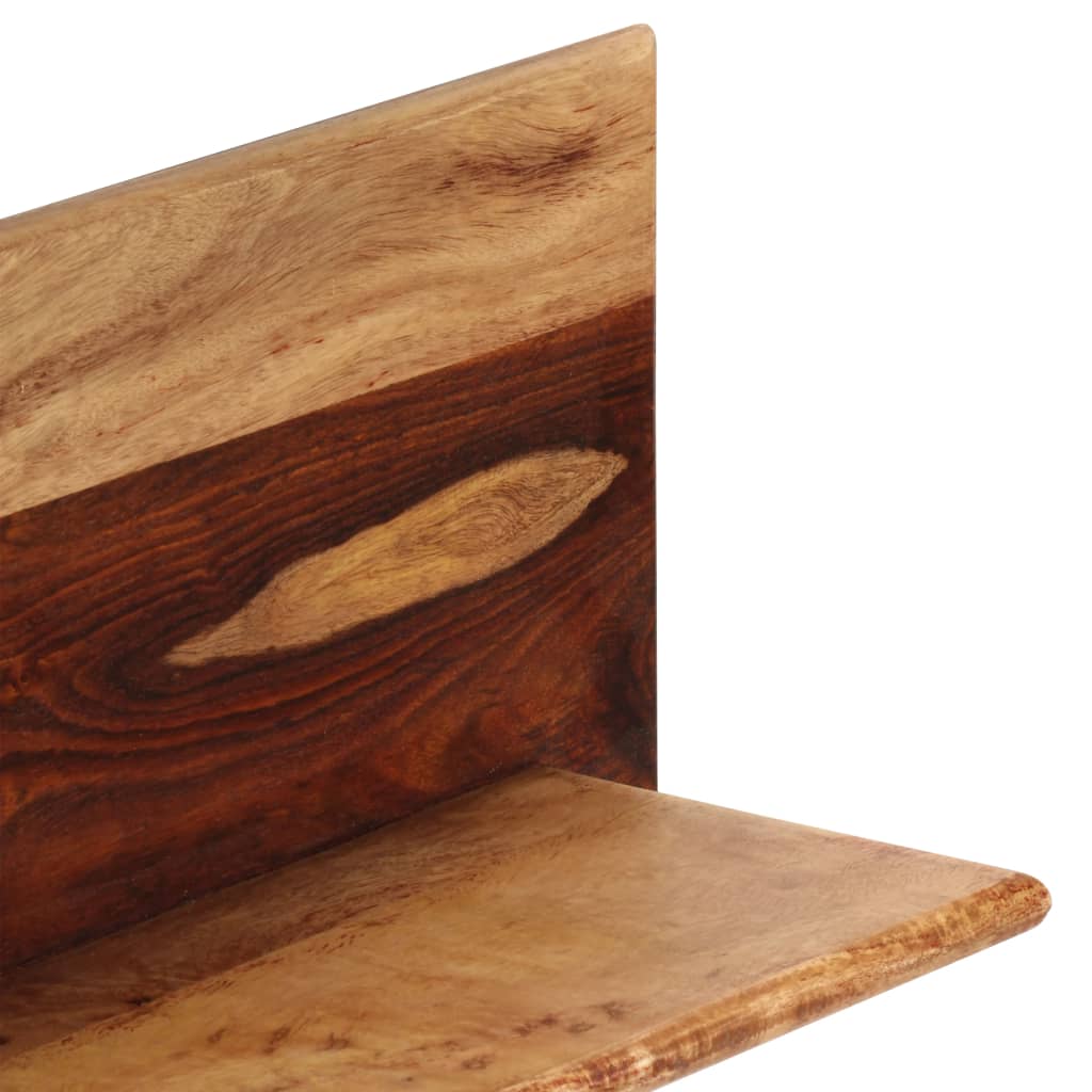 Prateleiras de parede 2 pcs 118x26x20cm madeira acácia maciça