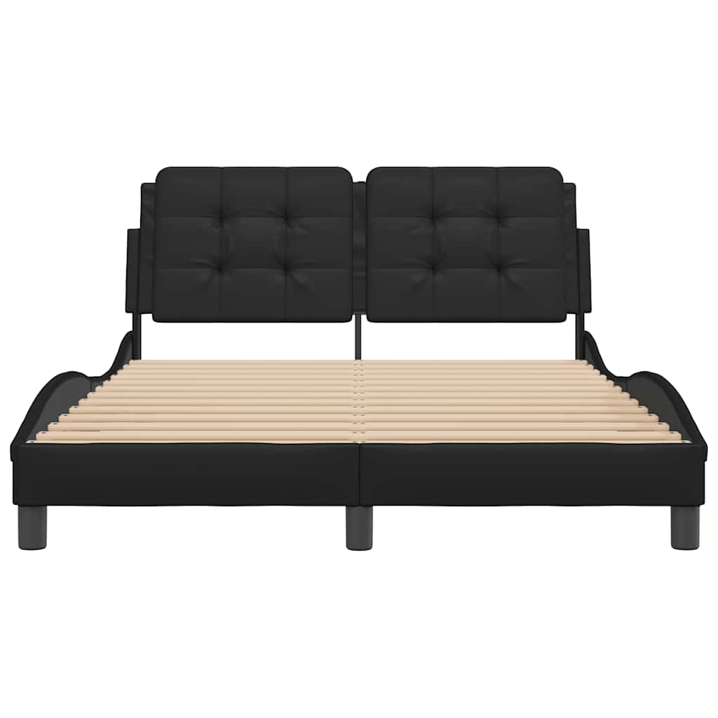 Estrutura de cama sem colchão zadar 140x190 cm couro artificial preto