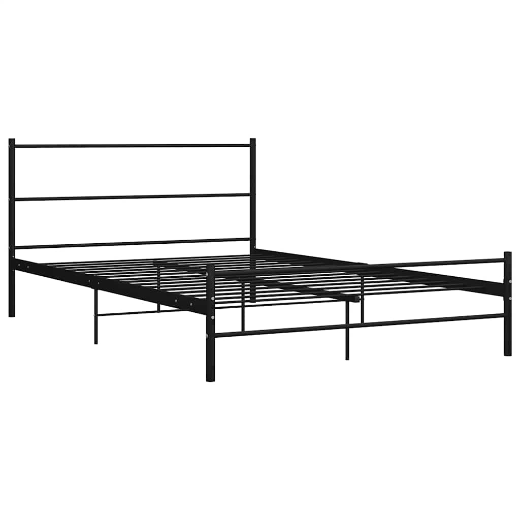 Estrutura cama c/ cabeceira sem colchão 140x200 cm metal preto