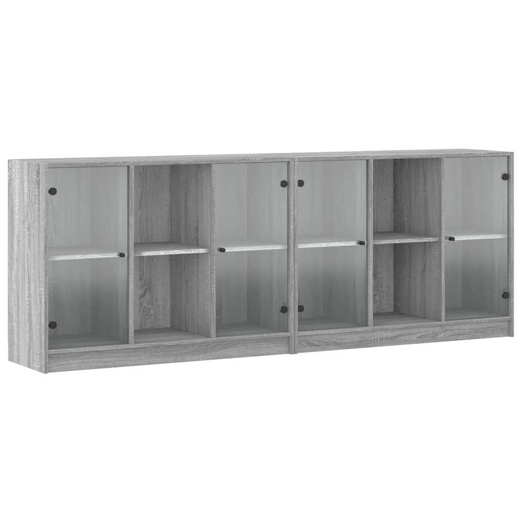Estante c/ portas 204x37x75 cm derivados madeira cinza sonoma