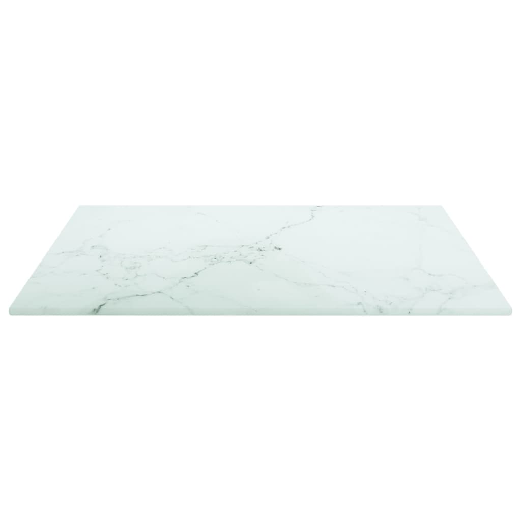 Tampo mesa 40x40 cm 6 mm vidro temperado design mármore branco