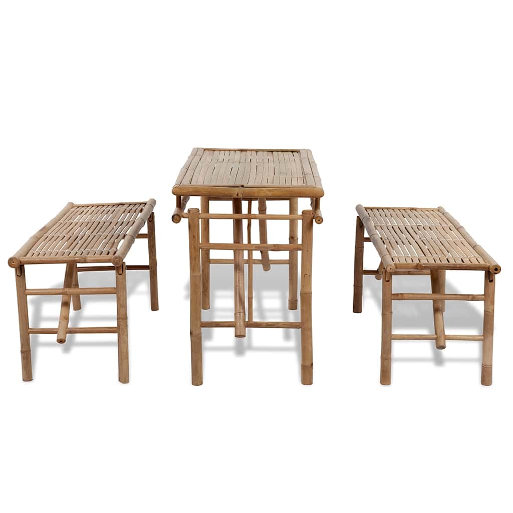 Mesa de cerveja com 2 bancos 100 cm bambu