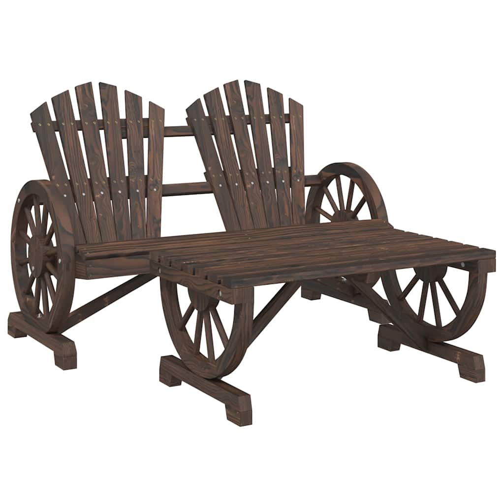 4 Pcs conjunto lounge de jardim madeira de abeto maciça