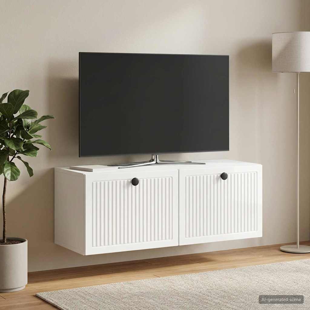 Gabinete de TV de parede branco brilhante 78,5 x 31 x 30 cm