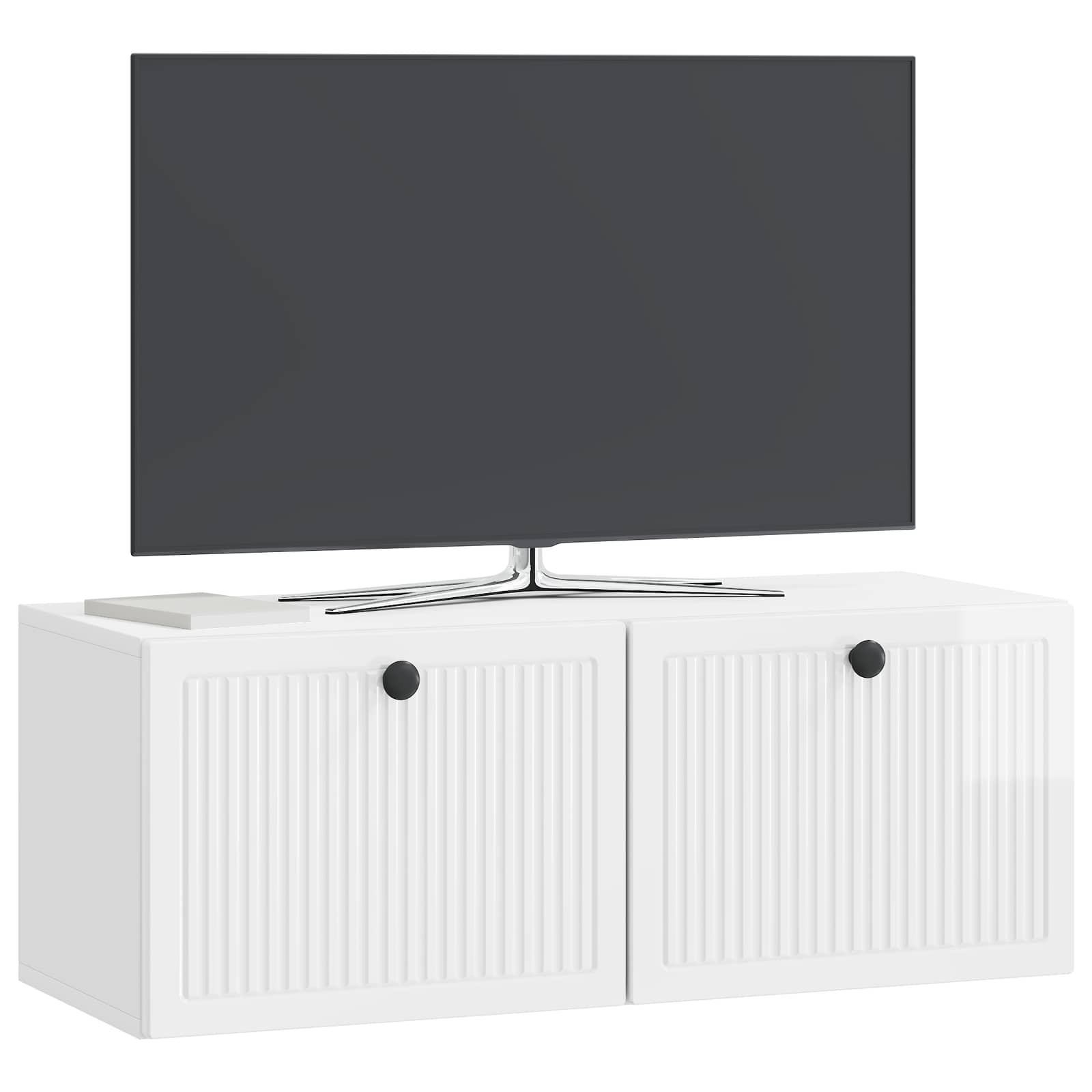 Gabinete de TV de parede branco brilhante 78,5 x 31 x 30 cm