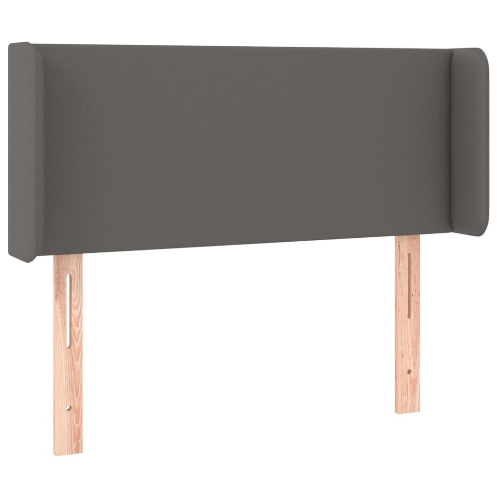Cabeceira cama c/ LED 83x16x78/88 cm couro artificial cinzento