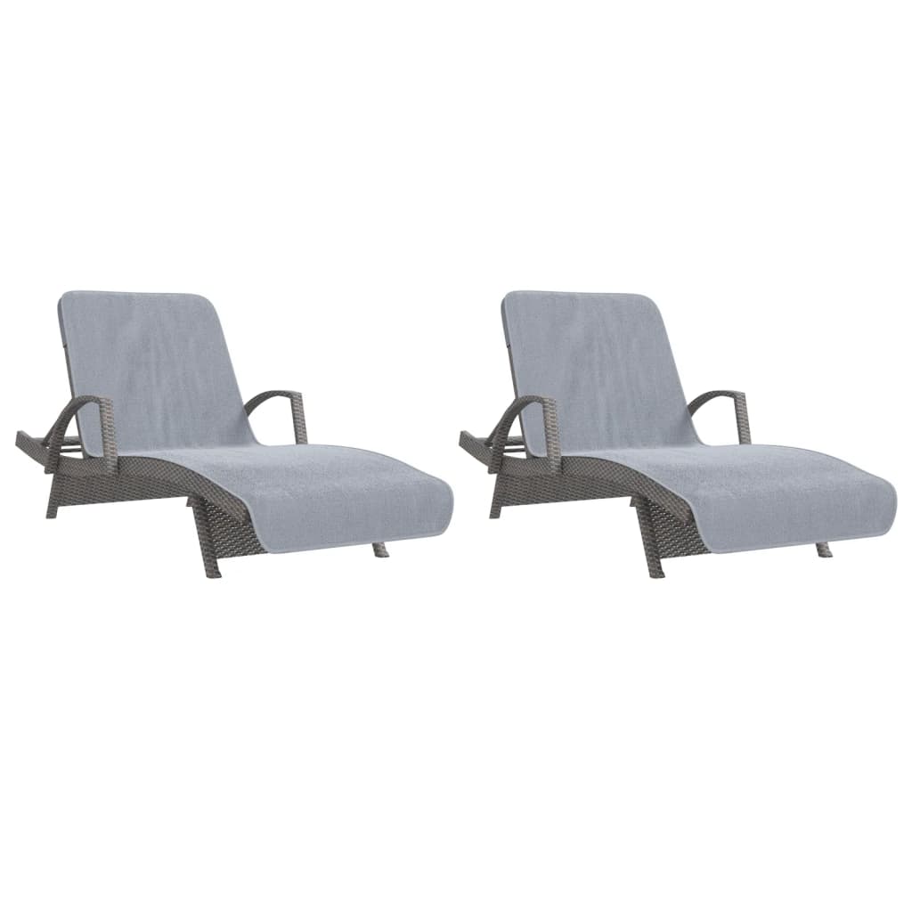 Toalhas de praia 2 pcs 75x200 cm tecido 400 gsm cinzento