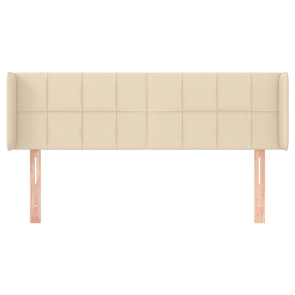 Cabeceira de cama c/ abas tecido 147x16x78/88 cm creme
