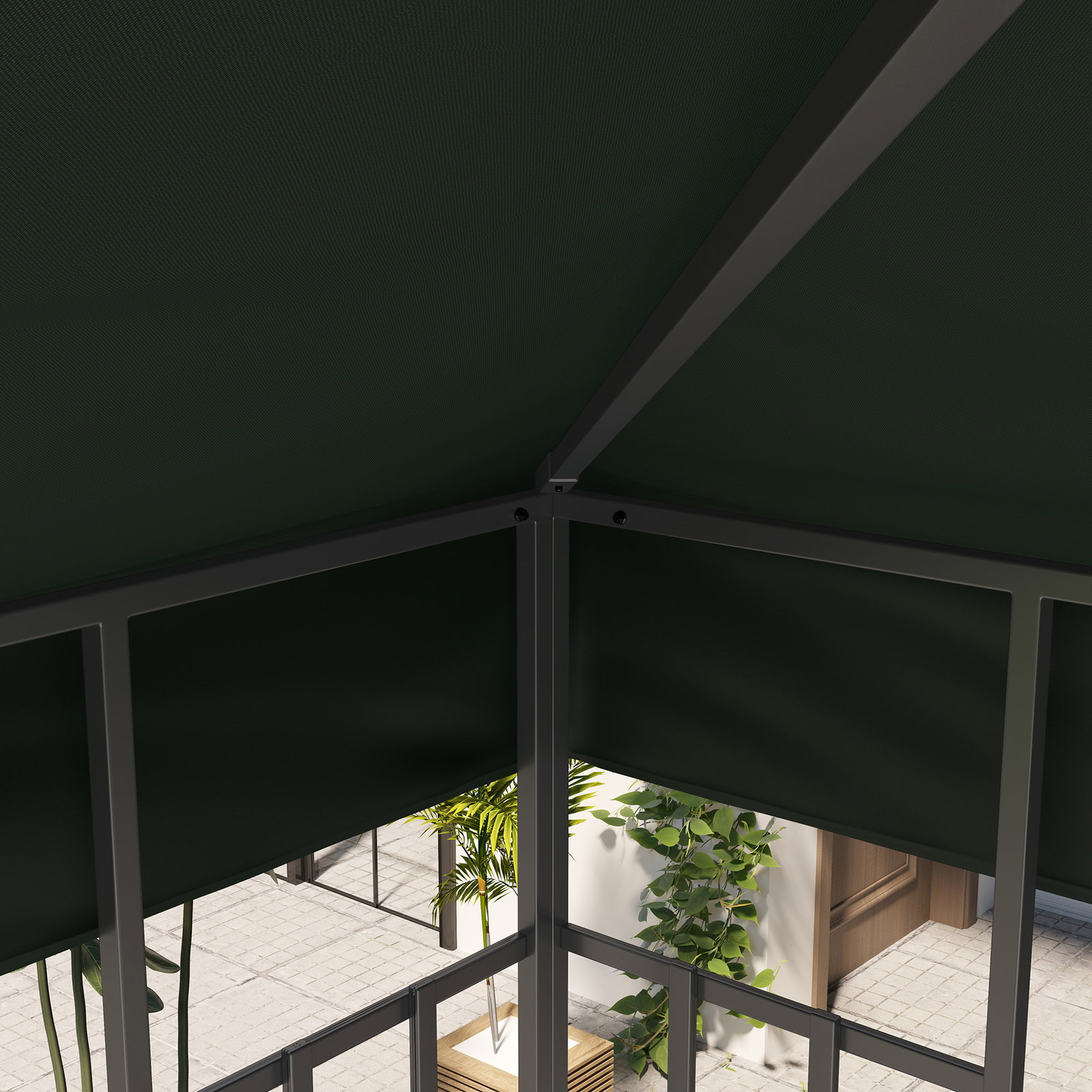 Toldo de substituição para pérgola 3x3 m toldo de substituição com teto duplo proteção UV 30+ toldo para pérgola verde