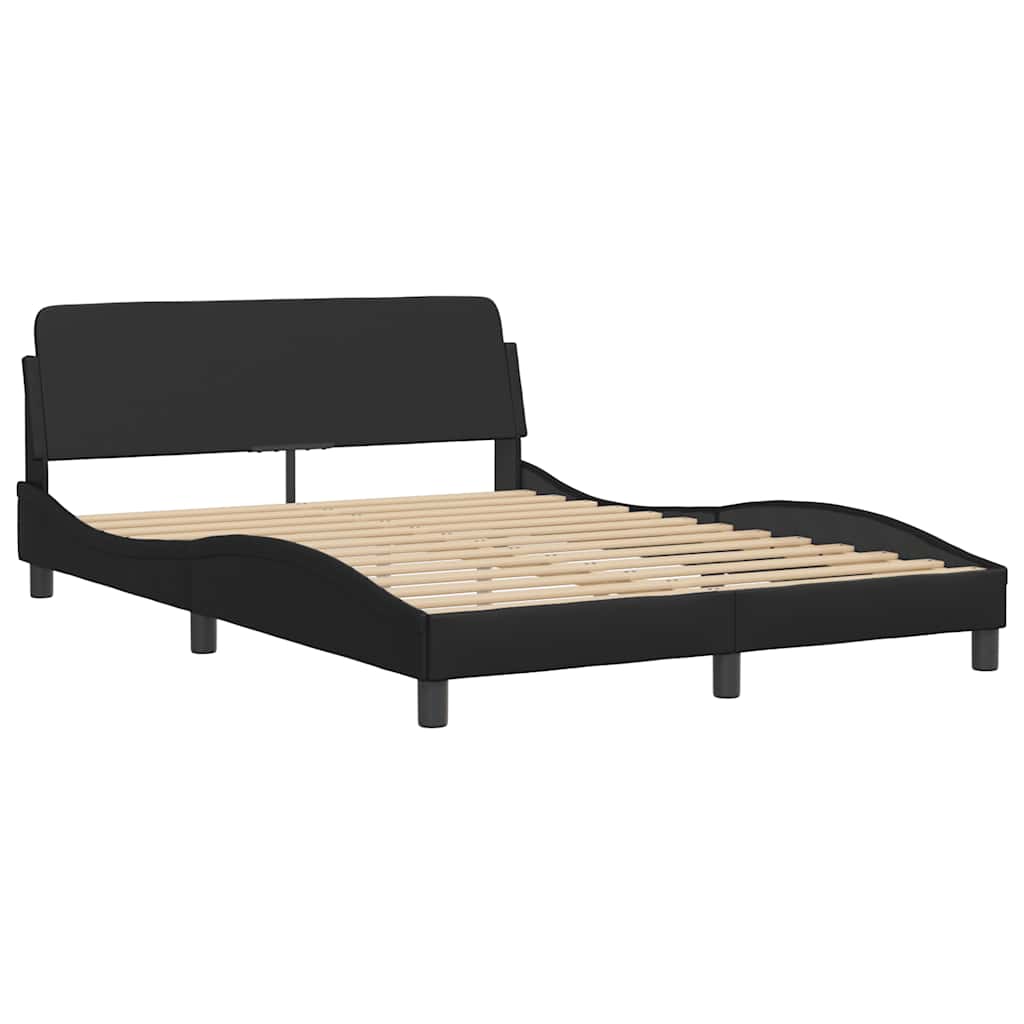 Estrutura de cama dover preta 135x190 cm em couro sintético