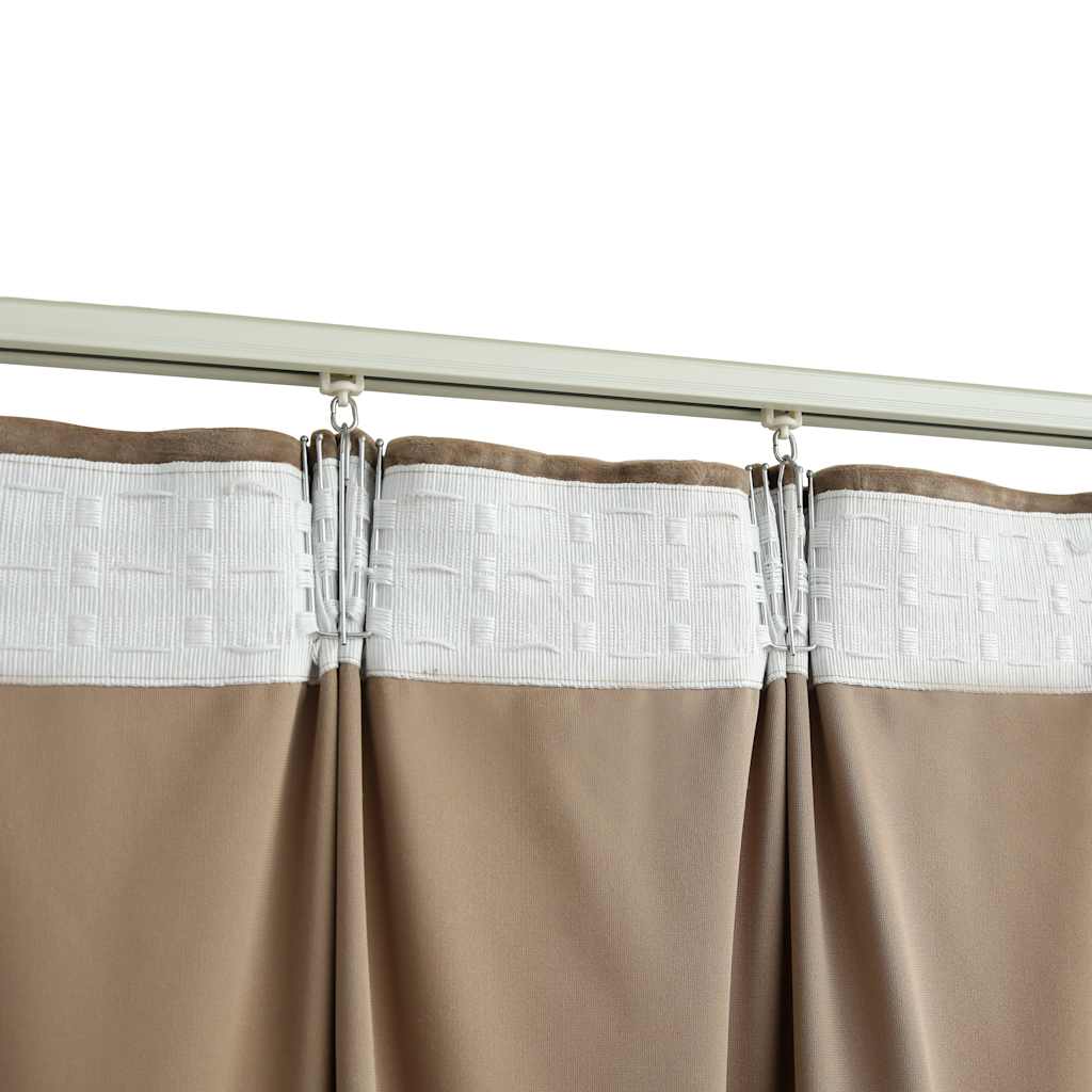 Cortinas blackout com ganchos 2 pcs 140x245 cm veludo bege
