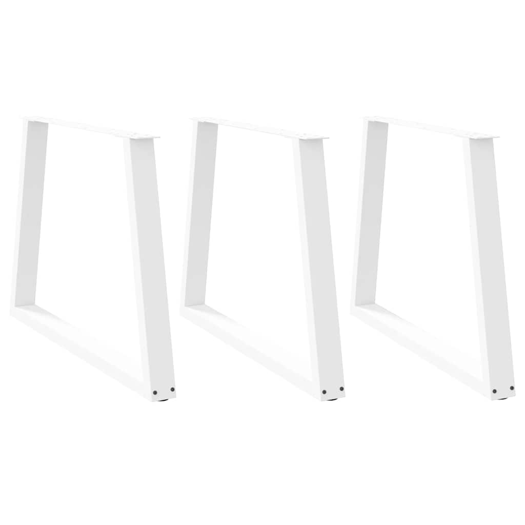 Pés para mesa de jantar em v, 3 peças, branco, 100x(72-73,3) cm, aço