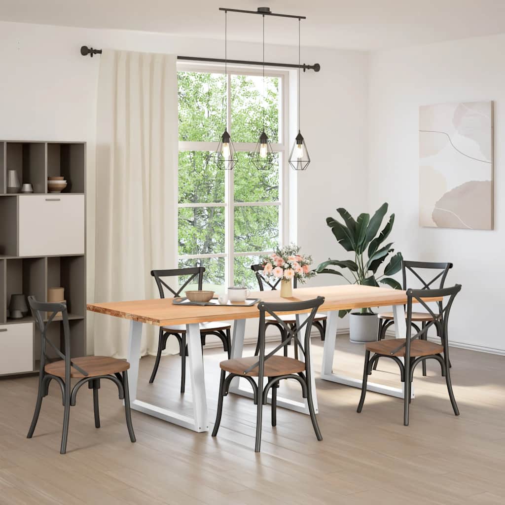 Pés para mesa de jantar em v, 3 peças, branco, 100x(72-73,3) cm, aço