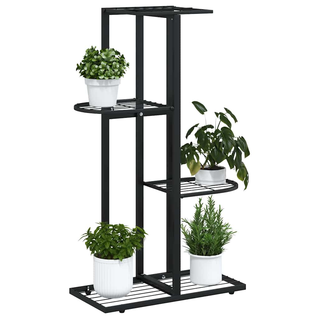Suporte de vasos c/ 4 prateleiras 43x22x76 cm metal preto