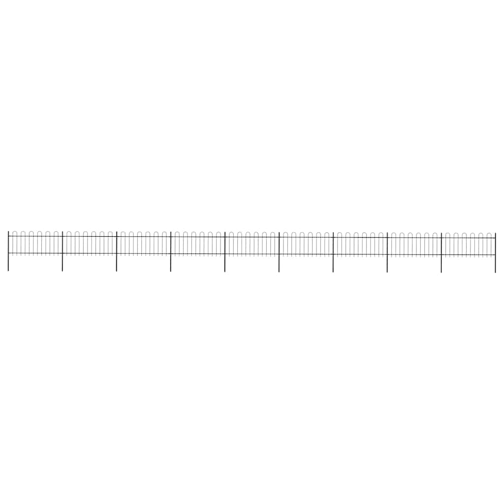 Cerca de jardim com arco superior em aço 1506x80 cm preta
