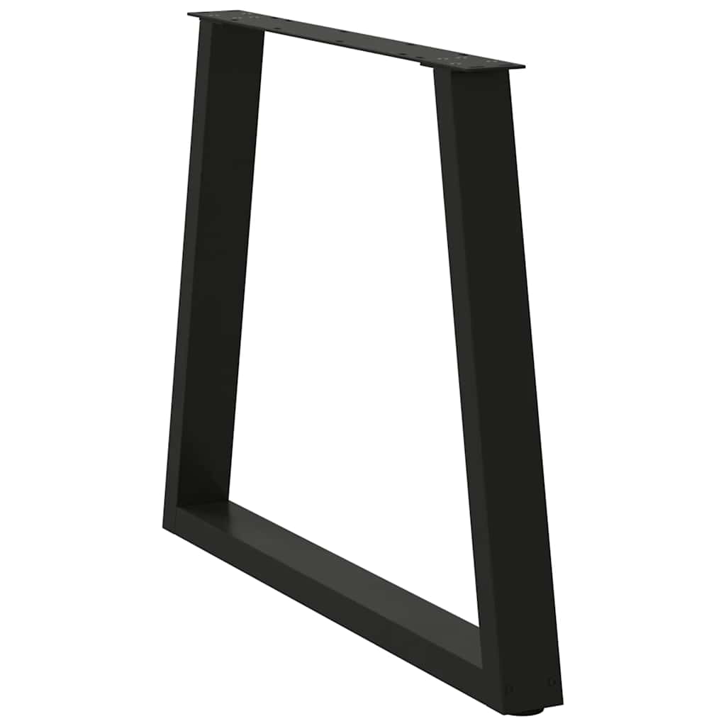 Pernas para mesa de jantar em v, 2 peças, pretas, 70x(72-73,3) cm, aço