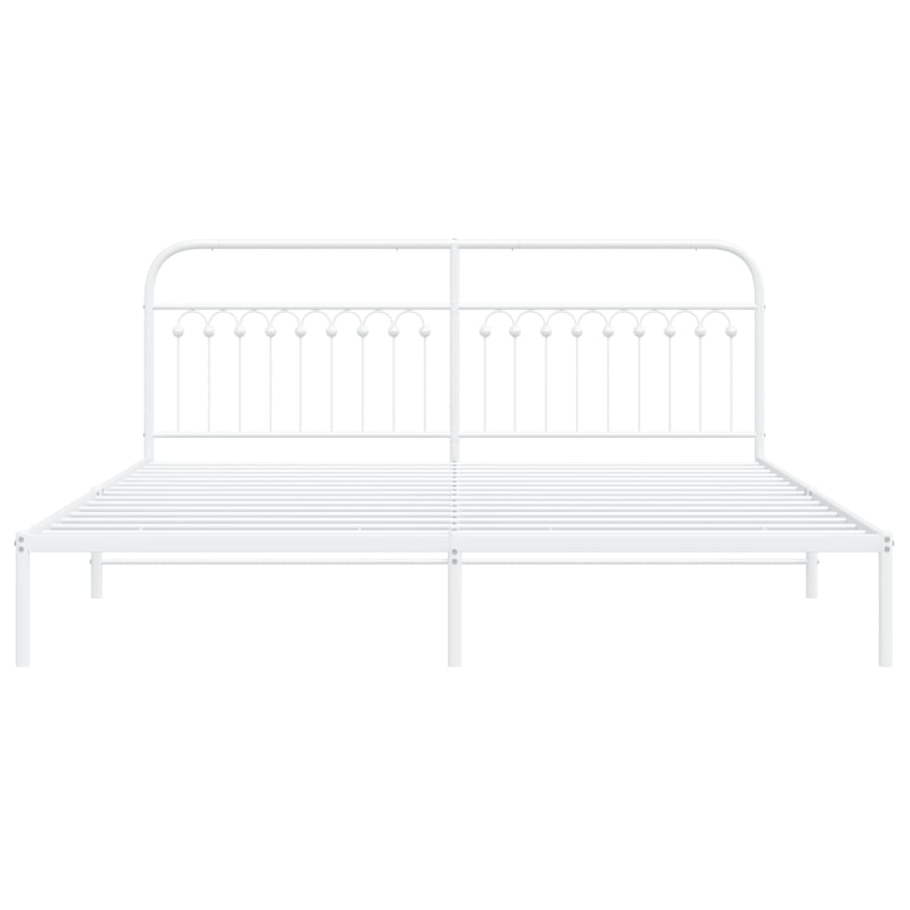 Estrutura de cama com cabeceira 193x203 cm metal branco