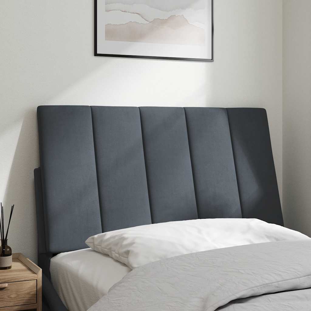 Almofadão de cabeceira hanko 90 cm veludo cinzento-escuro