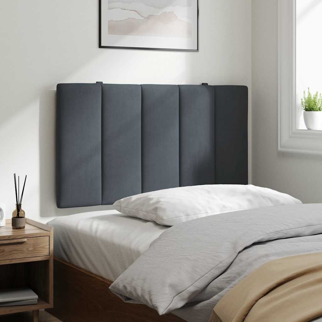 Almofadão de cabeceira hanko 90 cm veludo cinzento-escuro
