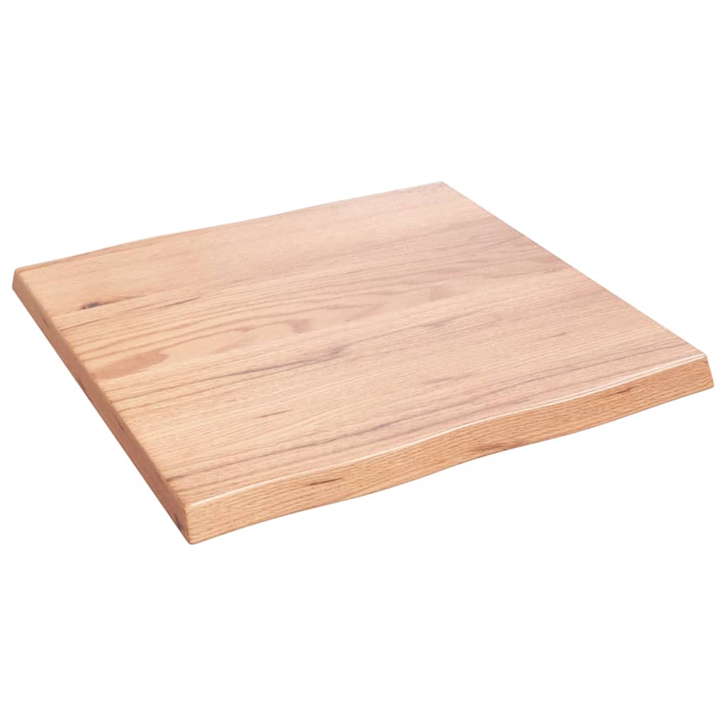 Tampo de mesa com bordas vivas carvalho tratado castanho-claro