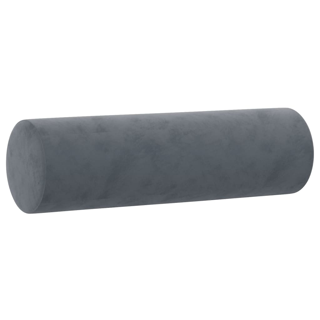 Almofadas decorativas 2 pcs ø15x50 cm veludo cinzento-escuro