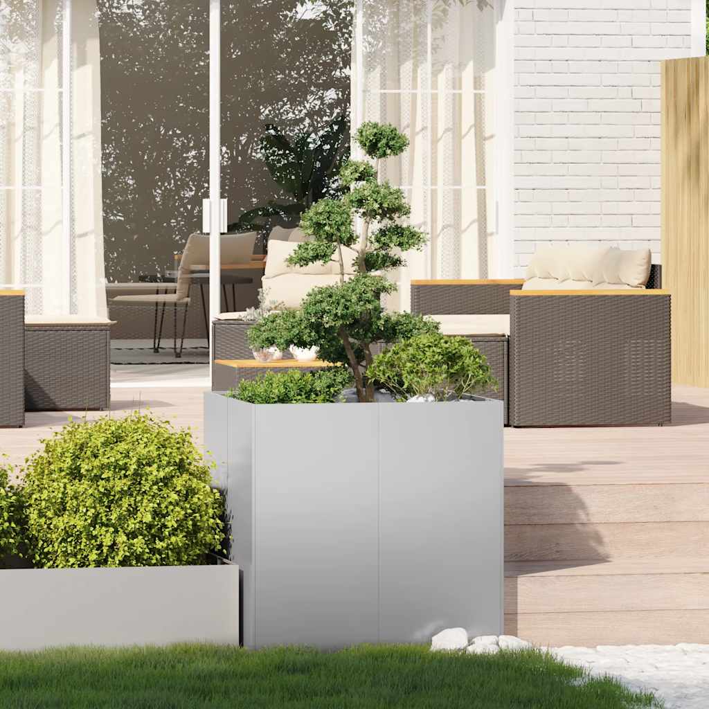Planter 80x80x80 cm aço galvanizado