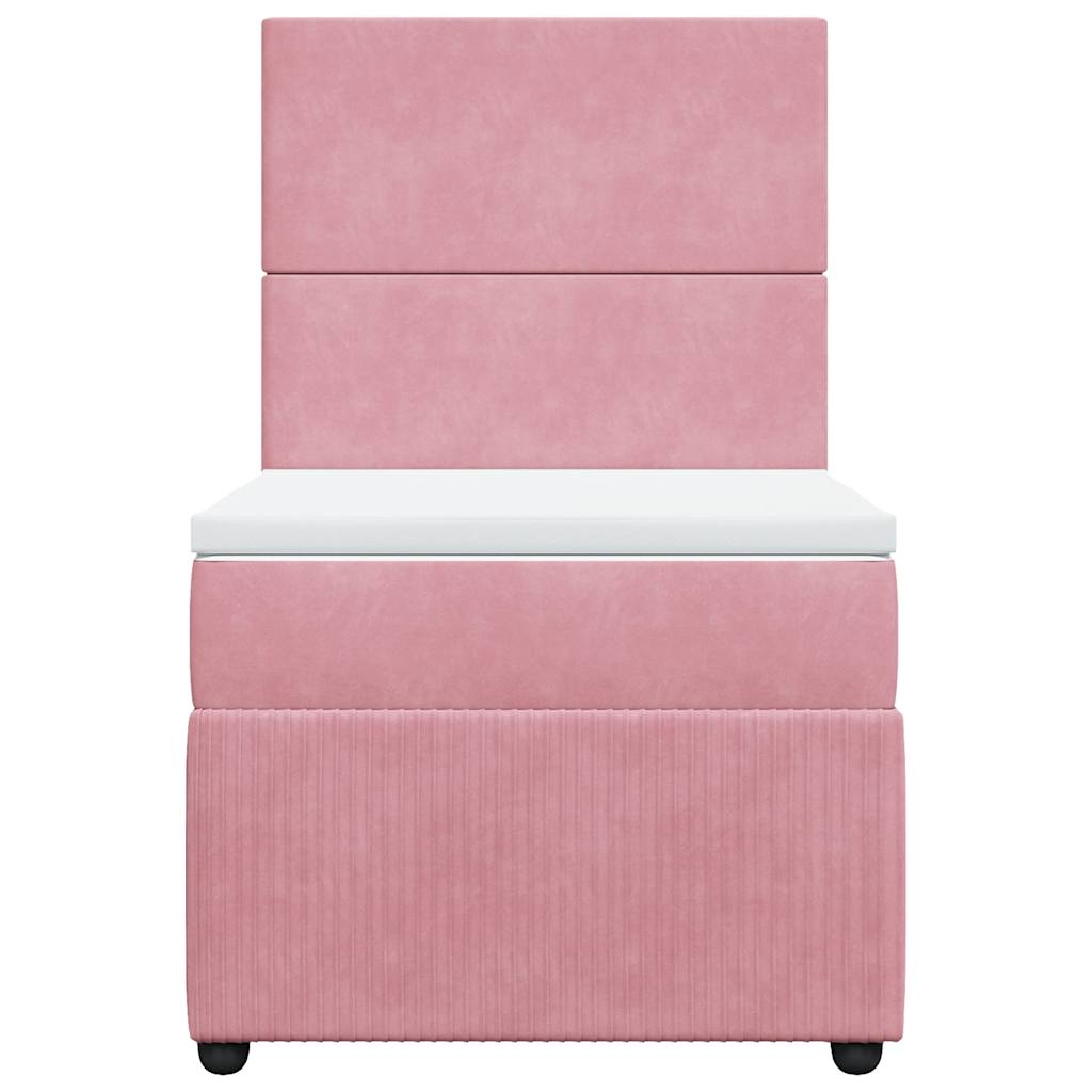 Cama com molas/colchão 90x200 cm veludo rosa