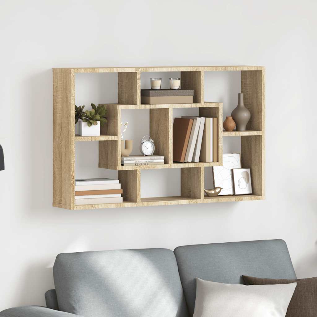Prateleira parede 85x16x52,5cm madeira sonoma oak