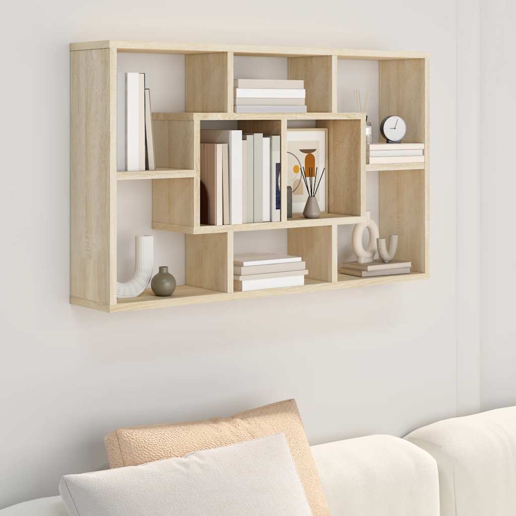 Prateleira parede 85x16x52,5cm madeira sonoma oak