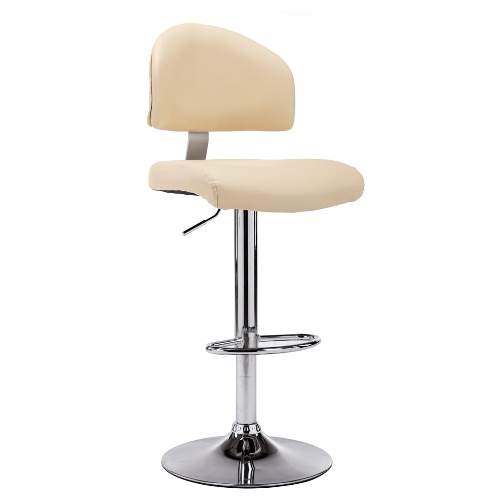 Banco de bar couro artificial creme