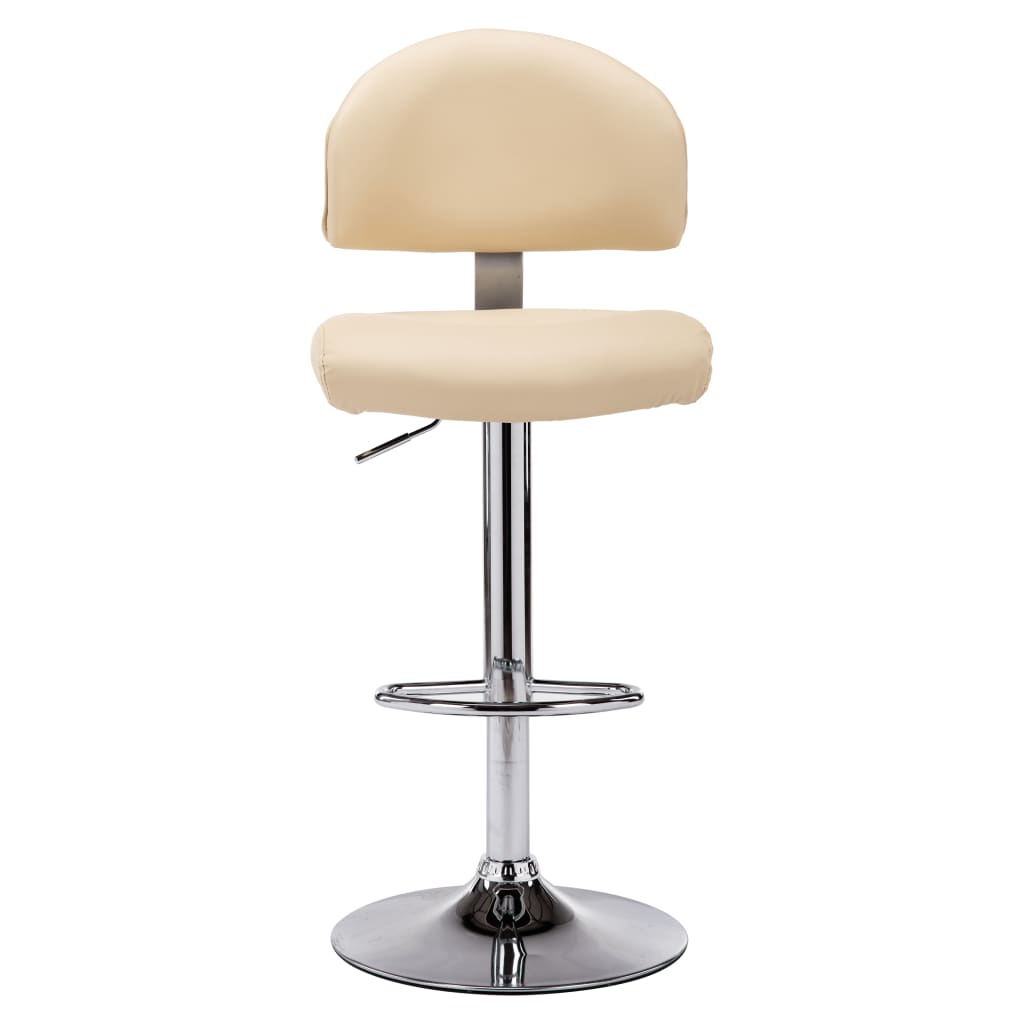 Banco de bar couro artificial creme