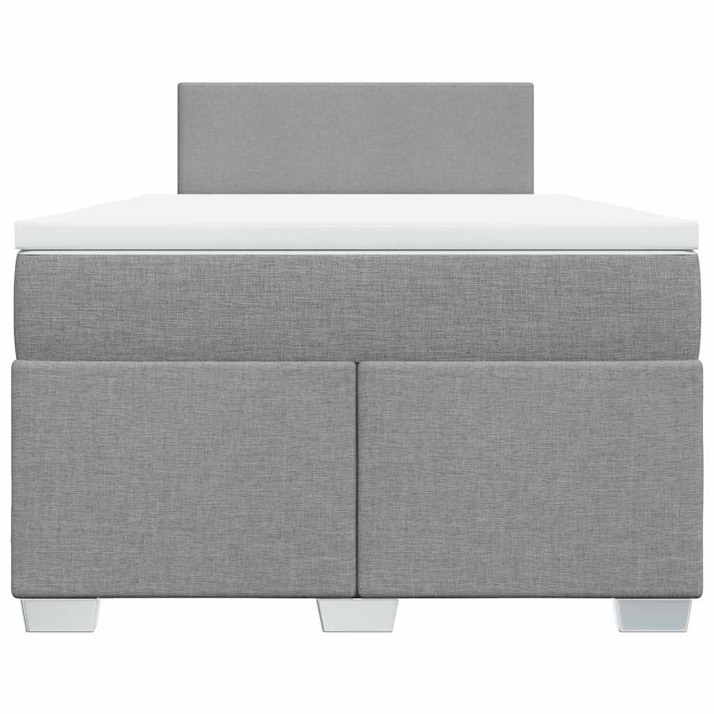 Cama boxspring com colchão 120x190 cm tecido cinzento-claro
