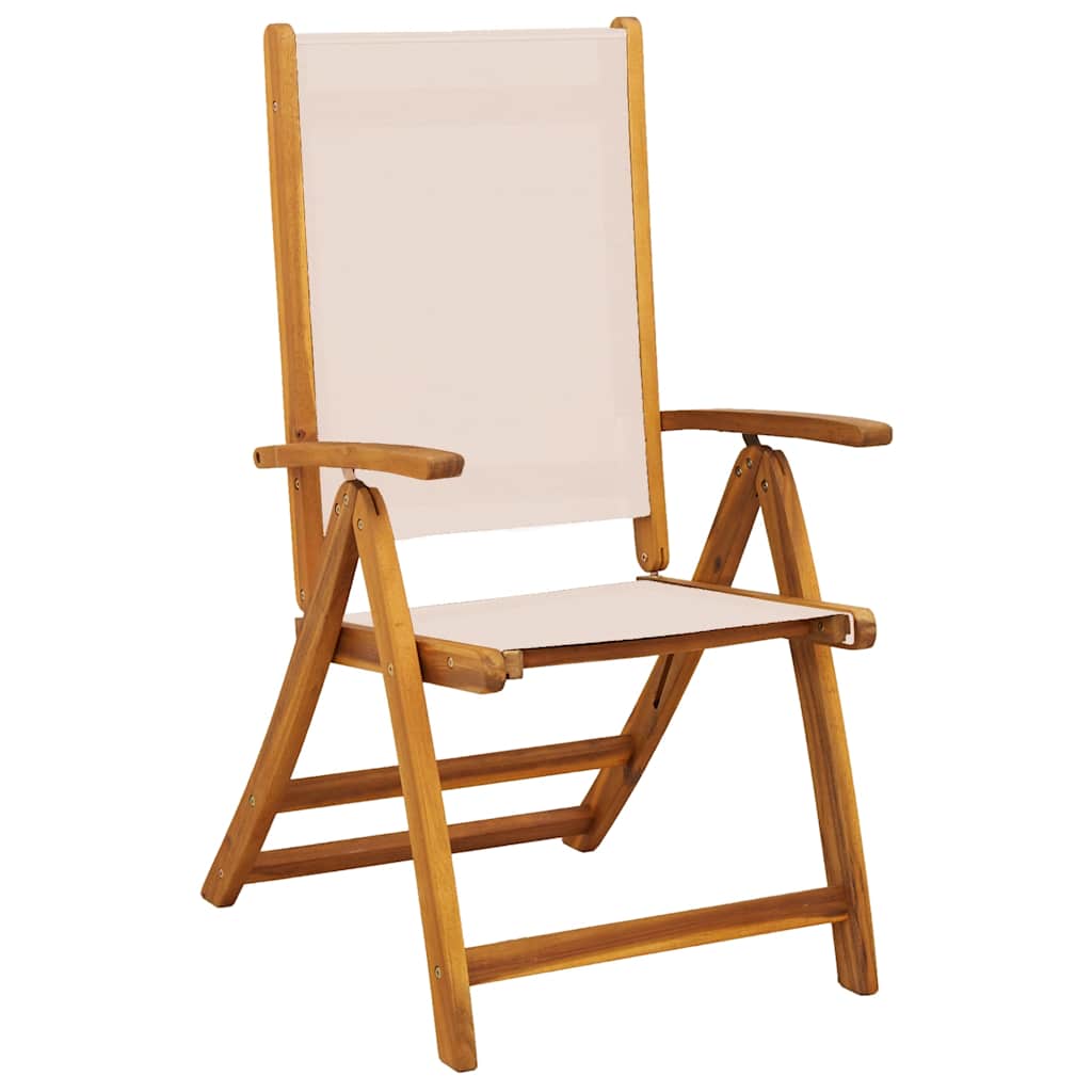 Cadeiras de jardim dobráveis 2 pcs acácia maciça e textilene