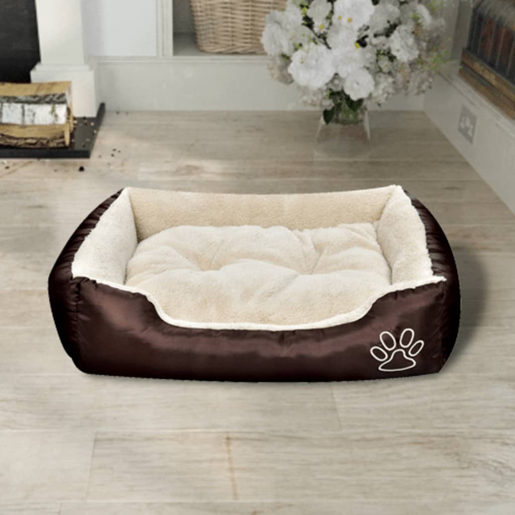 Cama para cães quente com almofadão acolchoado m