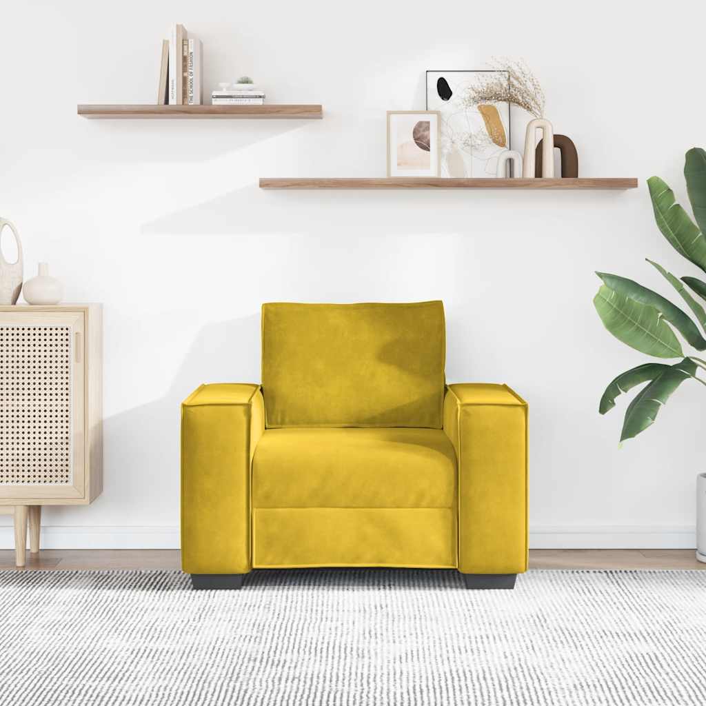 Poltrona 100x78x84 cm veludo amarelo