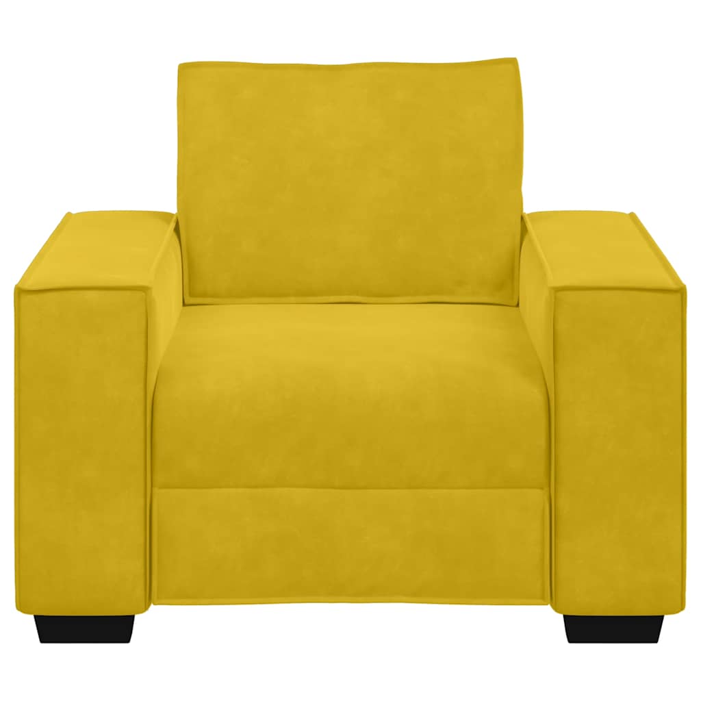 Poltrona 100x78x84 cm veludo amarelo