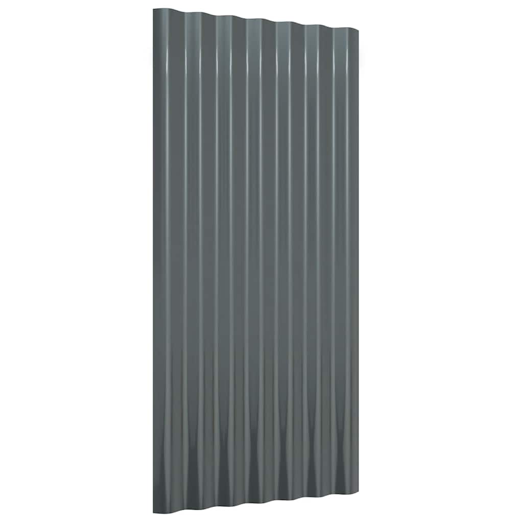 Painéis de telhado 36 pcs 80x36cm aço galvanizado antracite