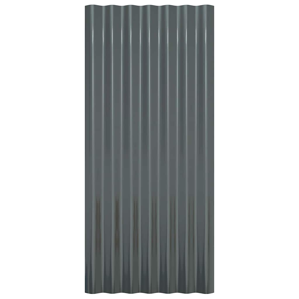 Painéis de telhado 36 pcs 80x36cm aço galvanizado antracite