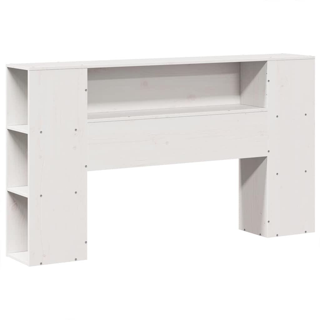 Cama com estante sem colchão 140x200 cm madeira maciça branco