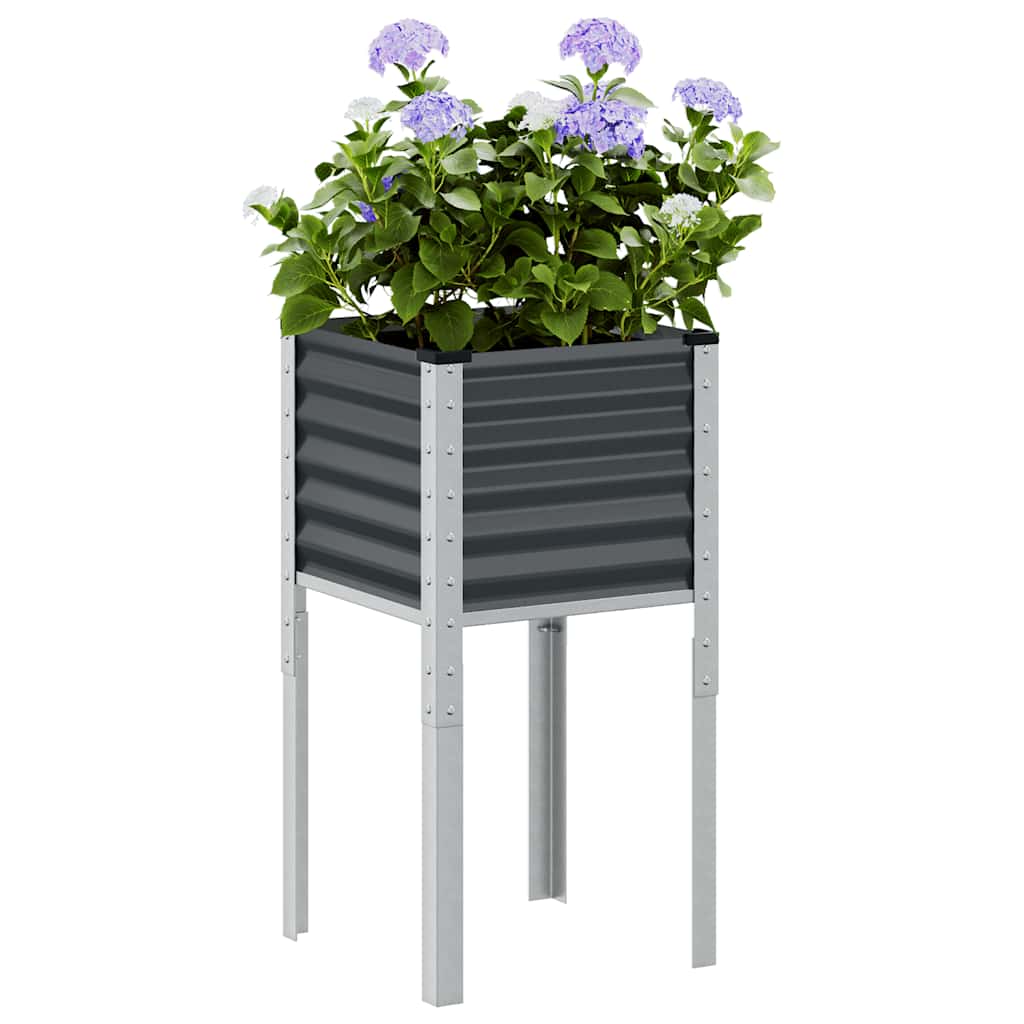 Vaso de jardim antracite 45x45x88 cm aço