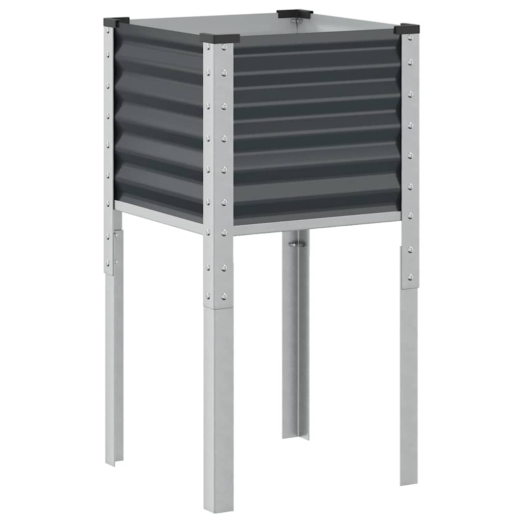 Vaso de jardim antracite 45x45x88 cm aço