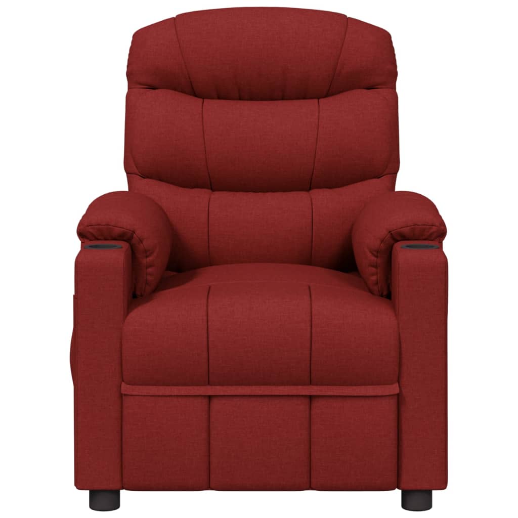 Poltrona de massagens elétrica reclinável tecido vermelho tinto