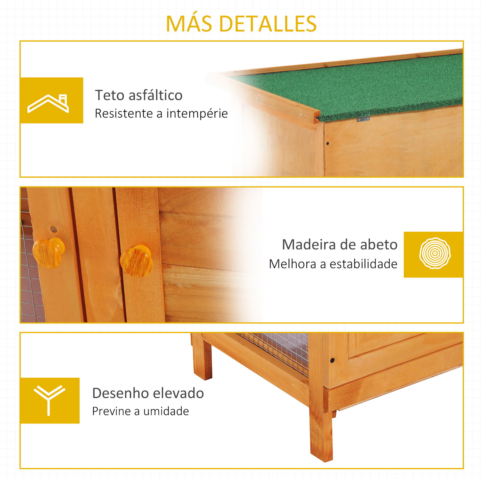Coelheira de madeira exterior de 2 níveis gaiola para 1-2 coelhos animais pequenos com teto asfáltico dobrável e 2 bandejas removíveis 90x45x90cm madeira