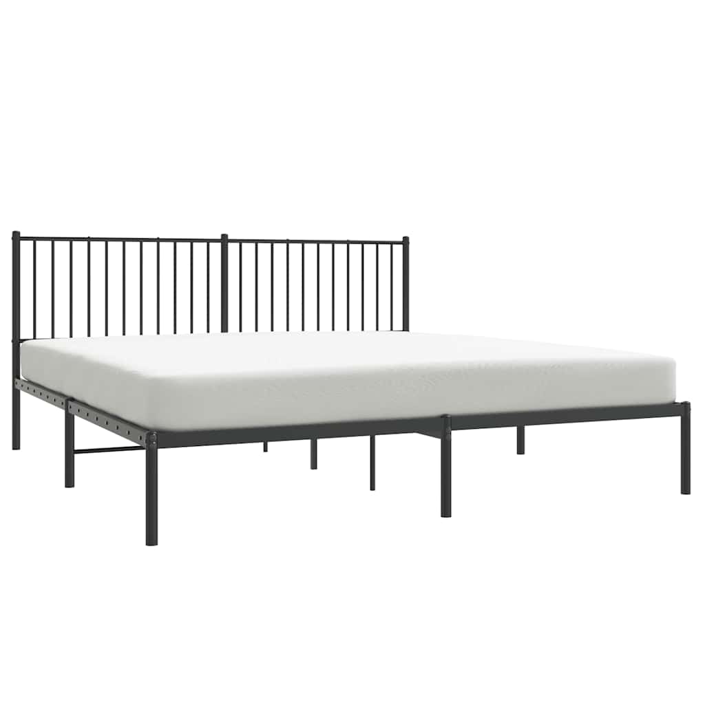 Estrutura de cama em metal com cabeceira 180x200 cm preto