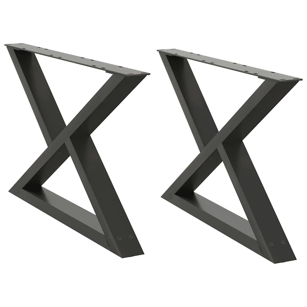 Pés para mesa de centro 2 peças antracite 70x(42-43,3) cm aço